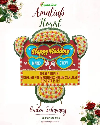 Karangan Papan Bunga Pernikahan di Pegambiran